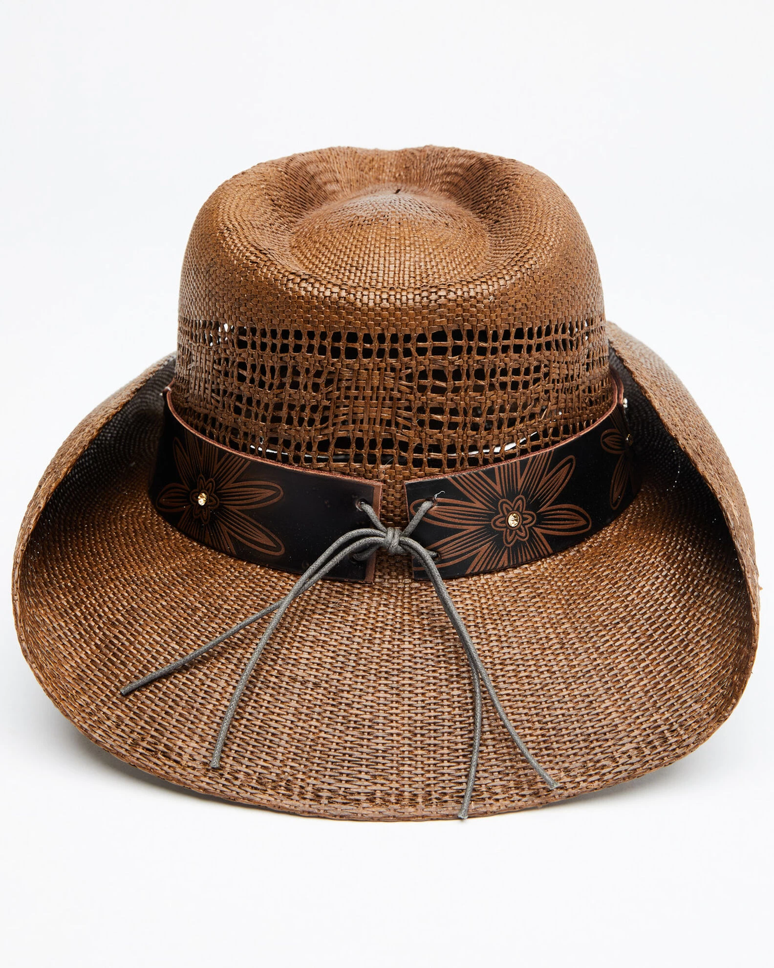 Shyanne Women's Brown Shane Raffia Straw Western Hat 2 Shyanne Women's Brown Shane Raffia Straw Western Hat - Image 2