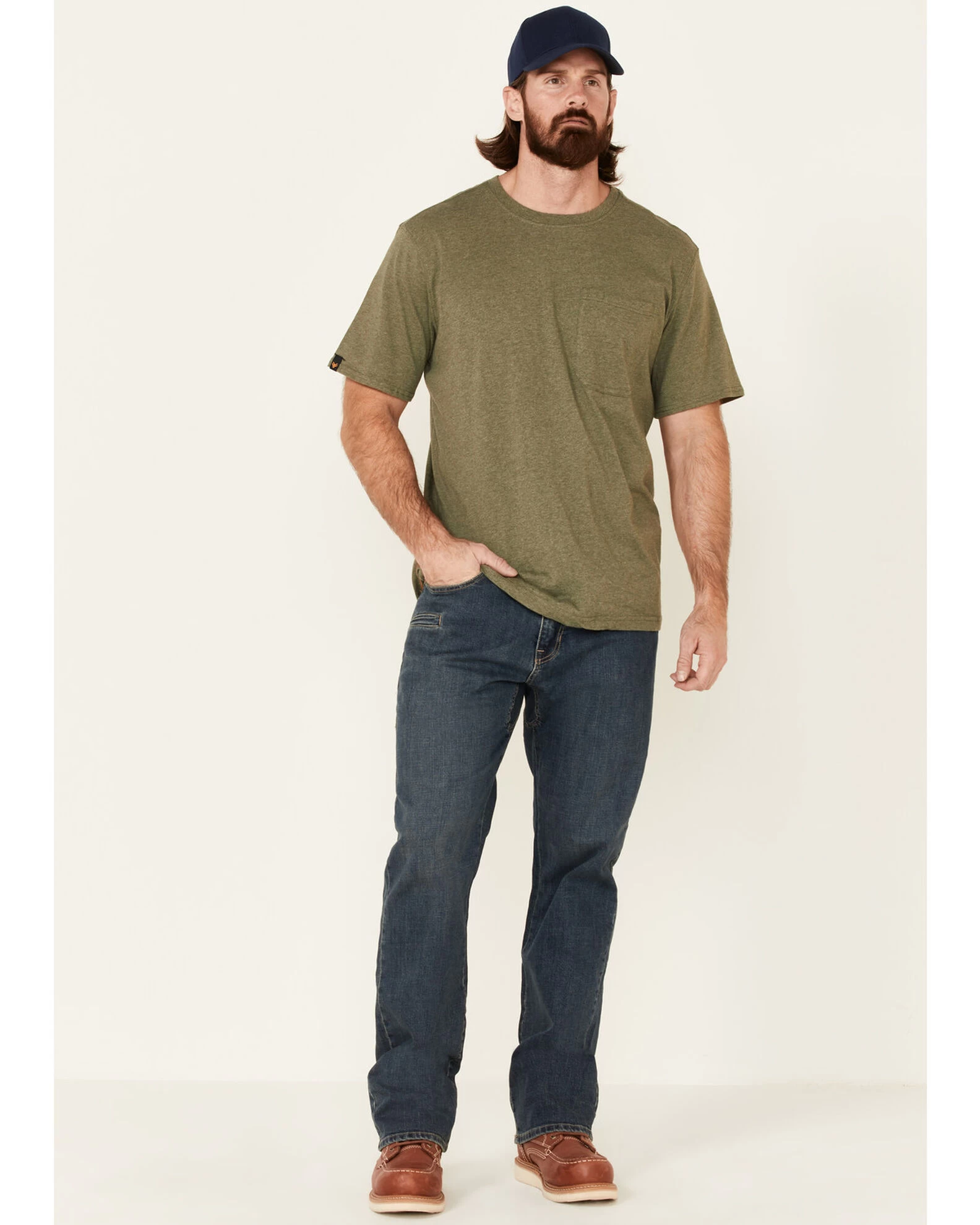 Hawx Men's Medium Wash Stretch Straight Work Jeans 1 Hawx Men's Medium Wash Stretch Straight Work Jeans