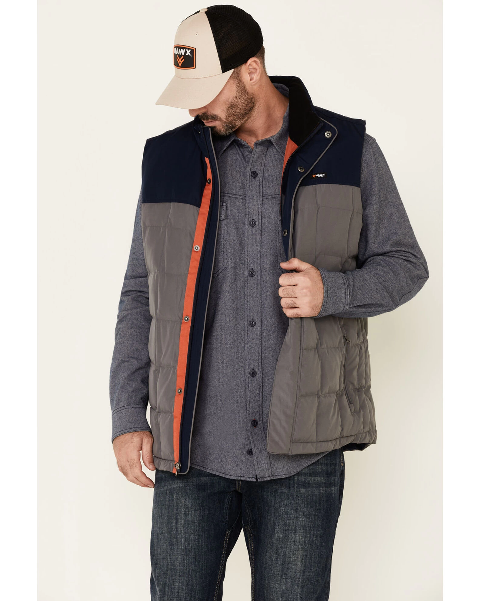 Hawx Men's Gray Colorblock Whistler Insulated Work Vest 2 Hawx Men's Gray Colorblock Whistler Insulated Work Vest - Image 2