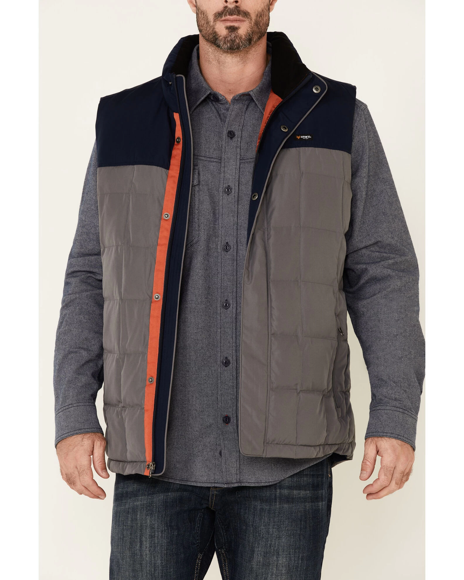 Hawx Men's Gray Colorblock Whistler Insulated Work Vest 3 Hawx Men's Gray Colorblock Whistler Insulated Work Vest - Image 3