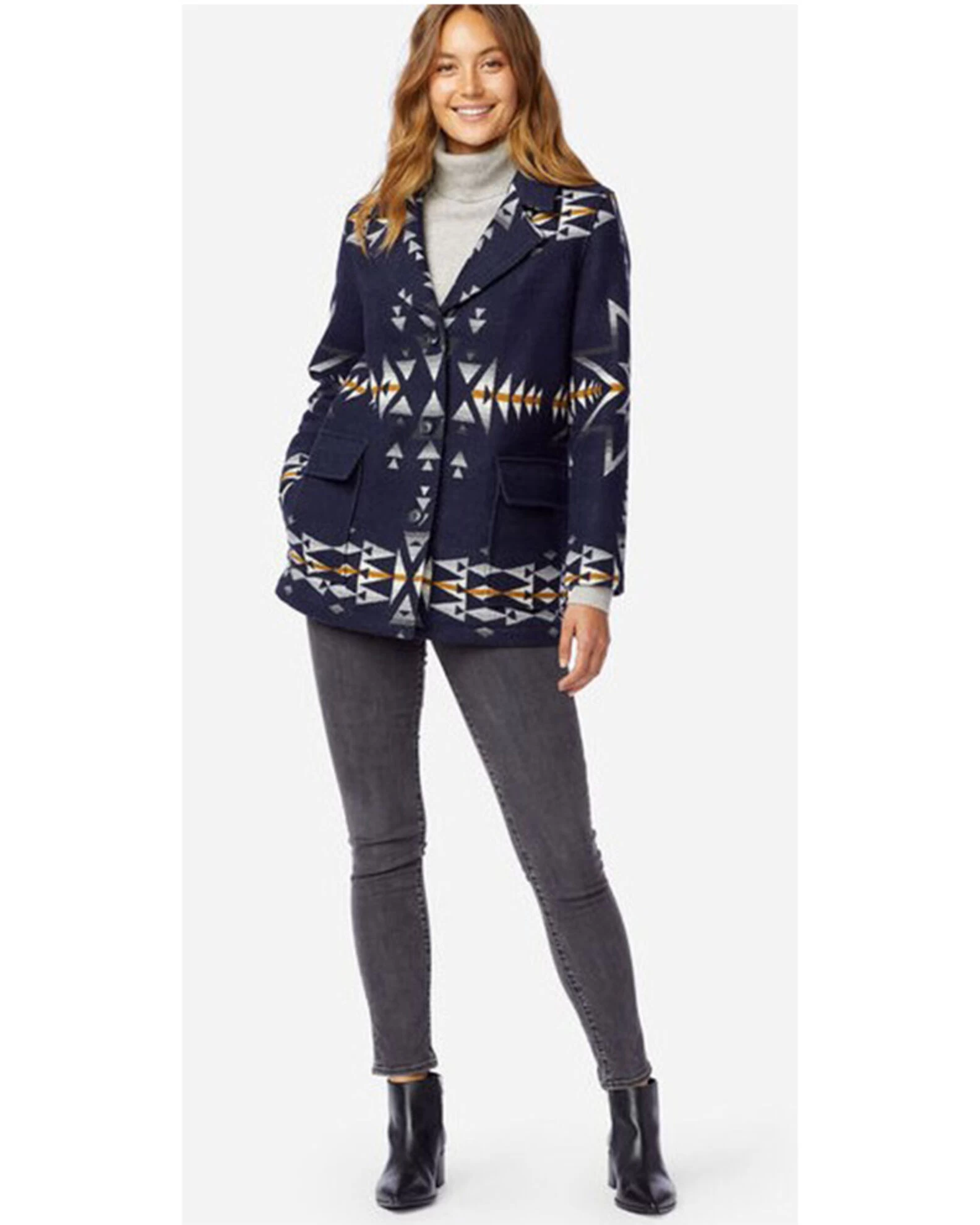 Pendleton Women's Navy Plain Star Wahkenna Coat 1 Pendleton Women's Navy Plain Star Wahkenna Coat