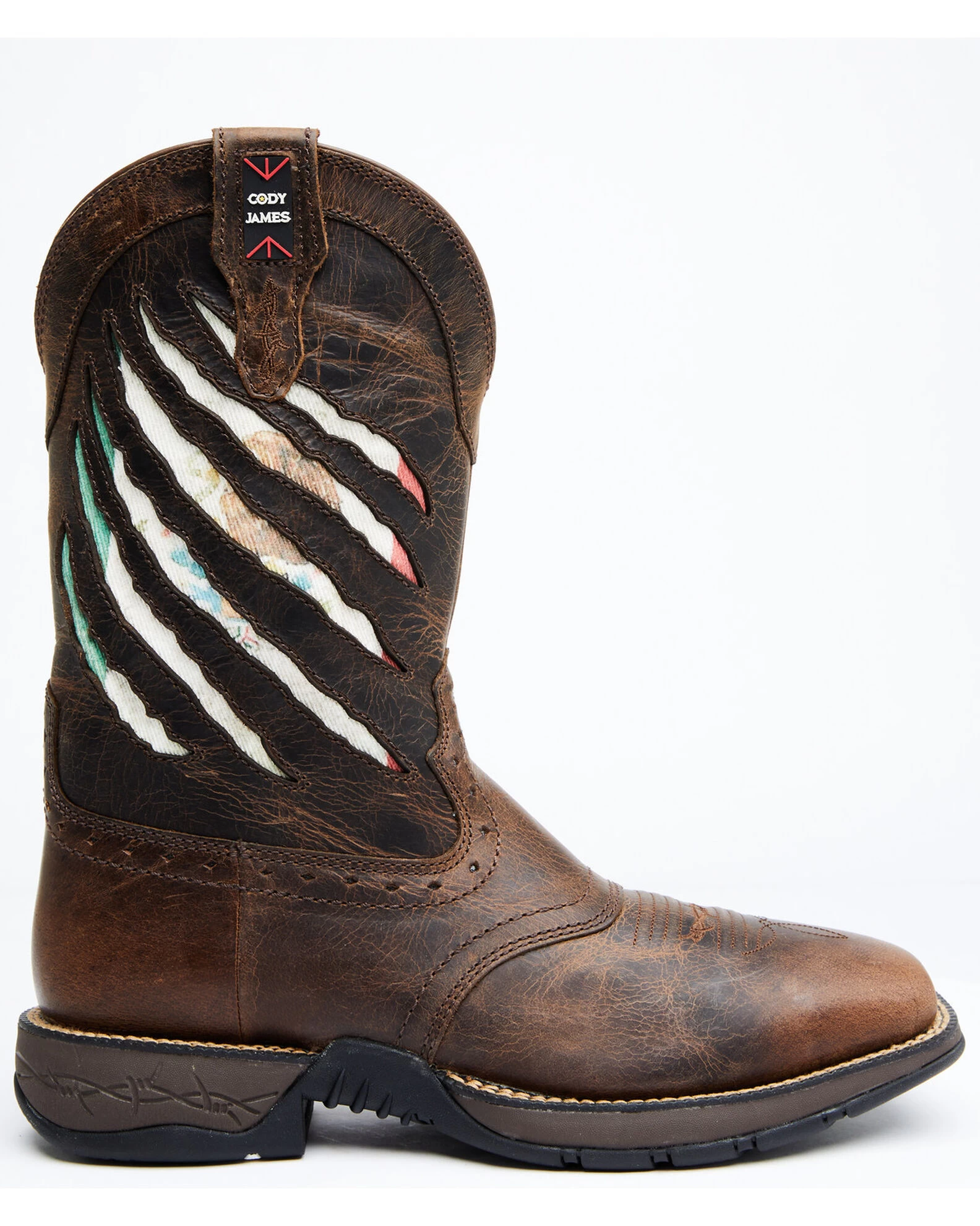 Brothers & Sons Men's Scratch Mexico Flag Lite Performance Western Boots - Broad Square Toe 2 Brothers & Sons Men's Scratch Mexico Flag Lite Performance Western Boots - Broad Square Toe - Image 2