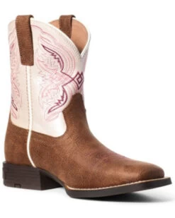 Ariat Girls' Double Kicker Western Boots - Broad Square Toe