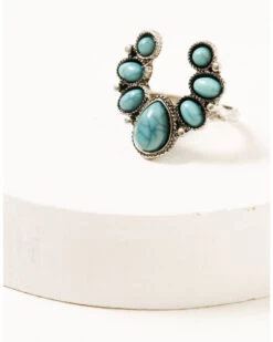 Shyanne Women's Silver & Turquoise Squash Blossom 5-piece Ring Set 8 Shyanne Women's Silver & Turquoise Squash Blossom 5-piece Ring Set -Cowboy Pradise 2000332010 040 P3