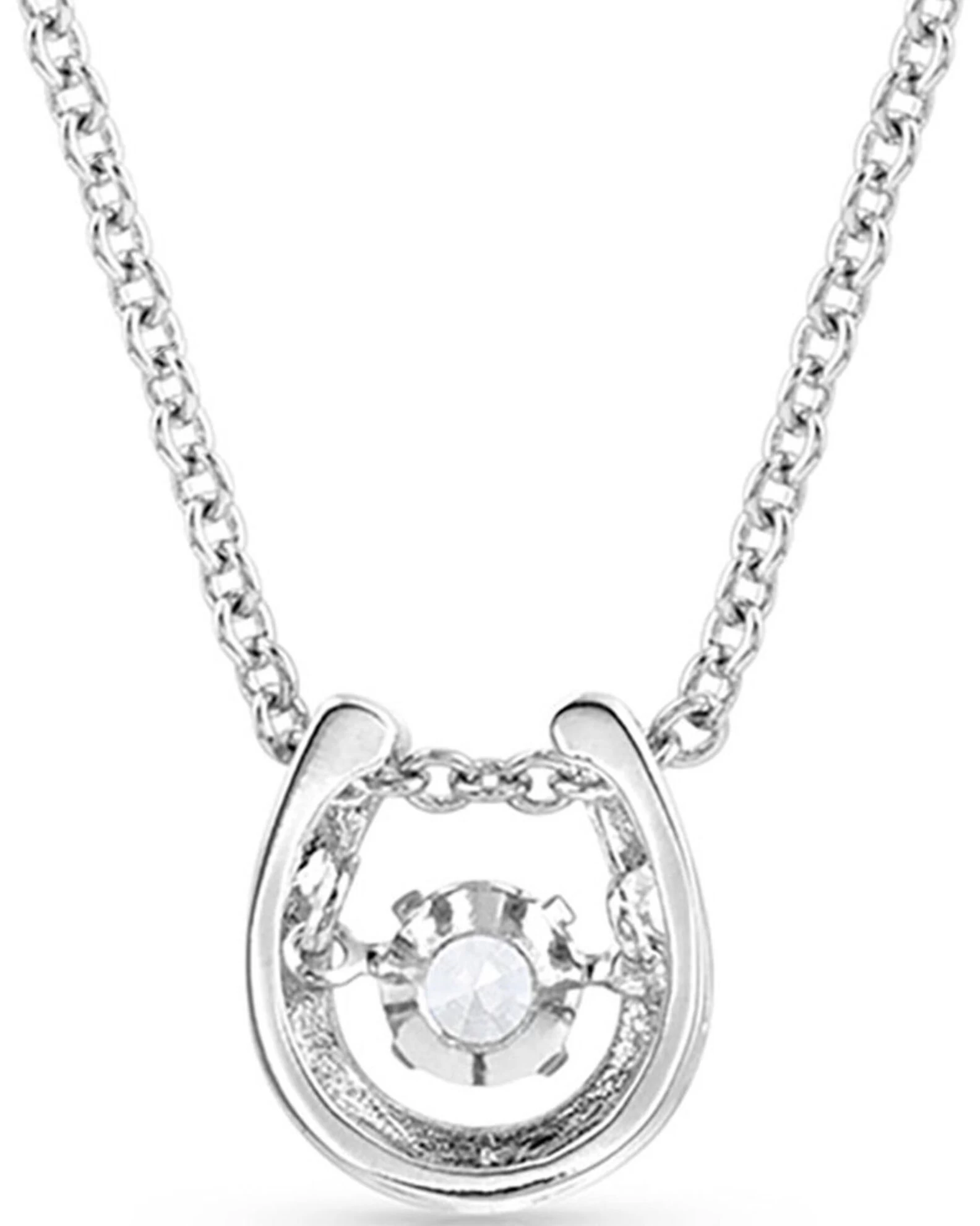 Montana Silversmiths Women's Dancing Birthstone Horseshoe Necklace - April 1 Montana Silversmiths Women's Dancing Birthstone Horseshoe Necklace - April