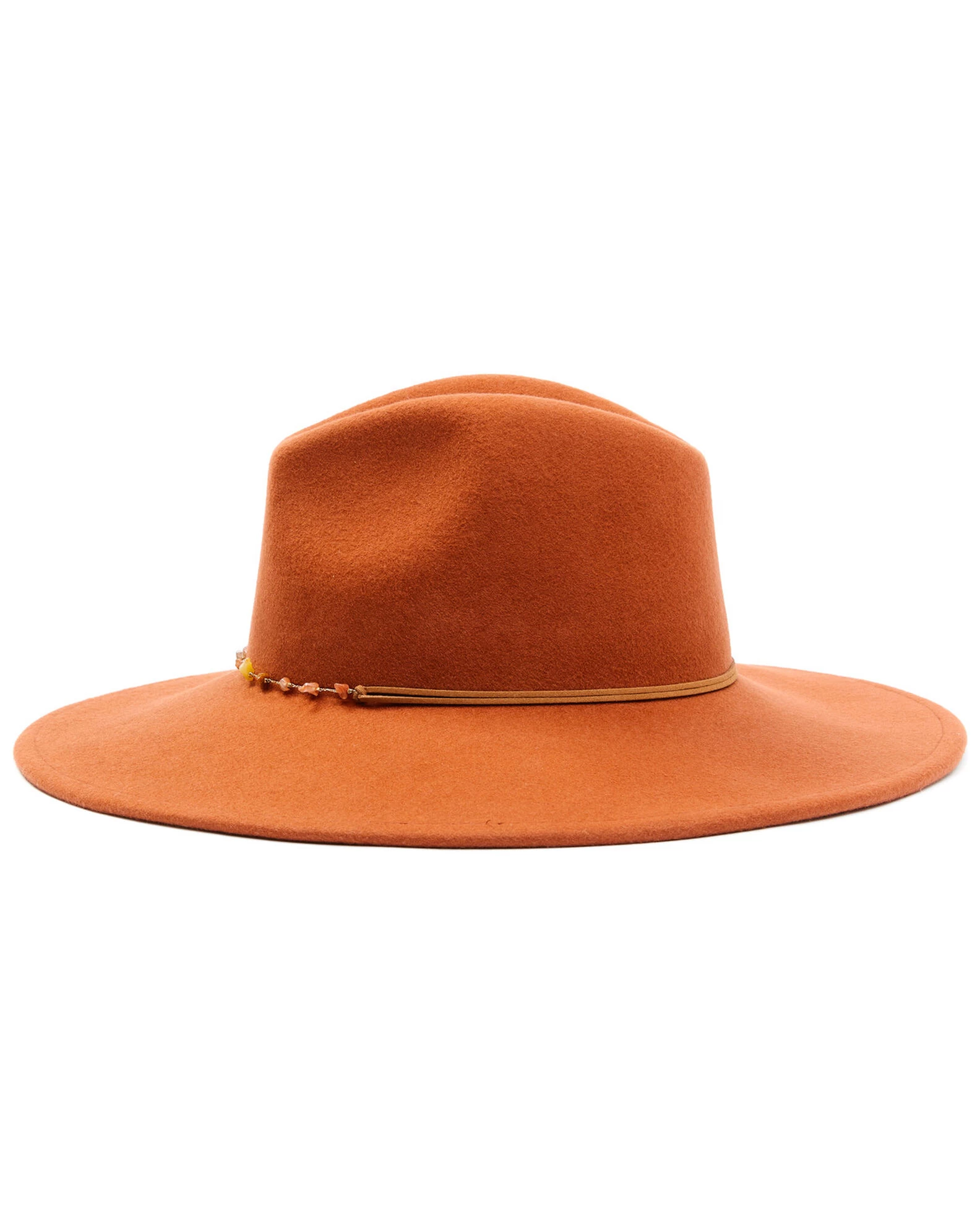 Shyanne Women's Rust Copper Beaded Rust Band Wool Felt Western Fedora Hat 3 Shyanne Women's Rust Copper Beaded Rust Band Wool Felt Western Fedora Hat - Image 3