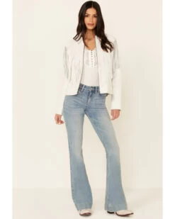 Idyllwind Women's Day Off Fringe Zip-Front Leather Jacket - White  -Cowboy Pradise 2000342568 105 P4