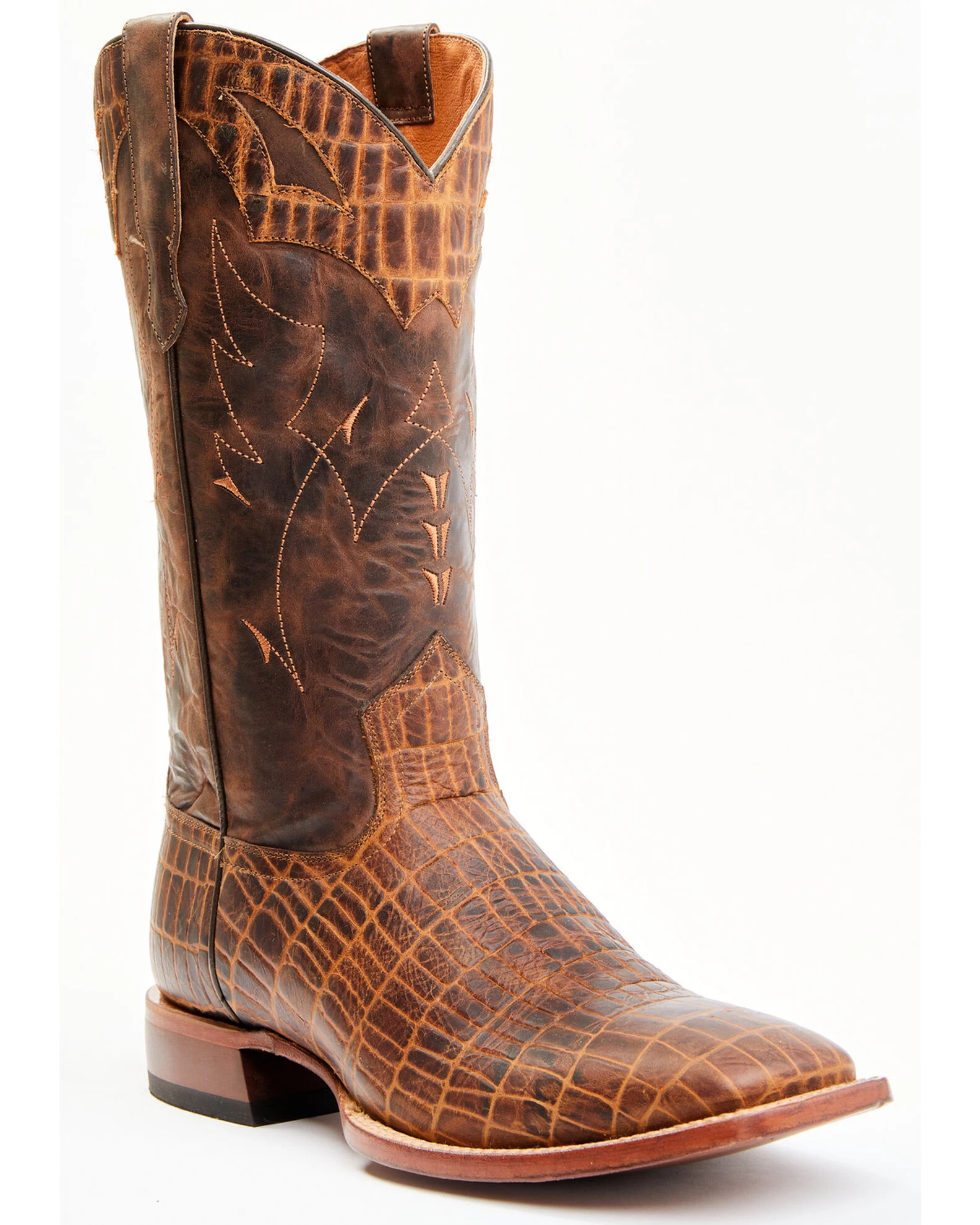 Moonshine Spirit Men's Tully Croc Print Western Boots - Broad Square Toe 1 Moonshine Spirit Men's Tully Croc Print Western Boots - Broad Square Toe