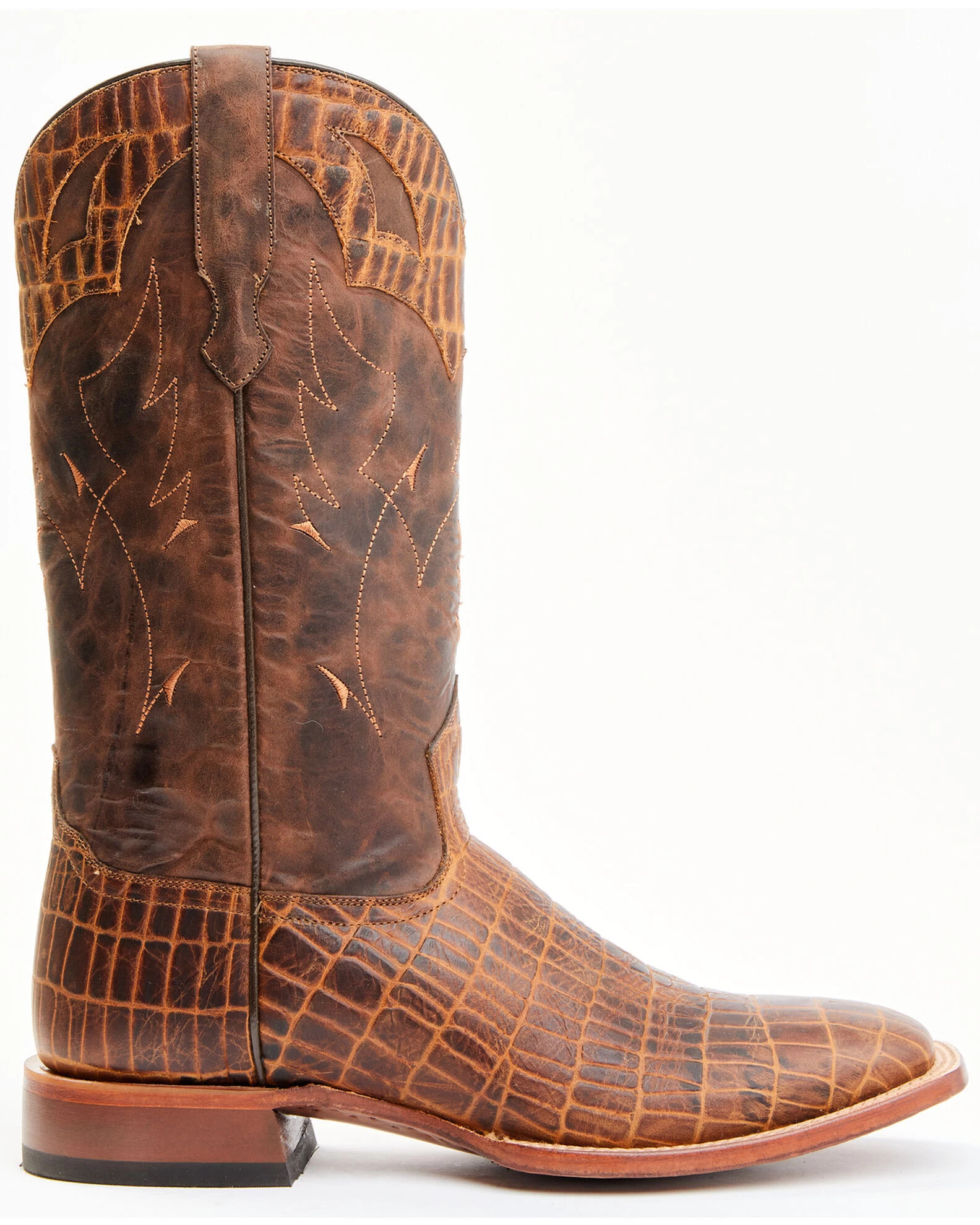 Moonshine Spirit Men's Tully Croc Print Western Boots - Broad Square Toe 2 Moonshine Spirit Men's Tully Croc Print Western Boots - Broad Square Toe - Image 2