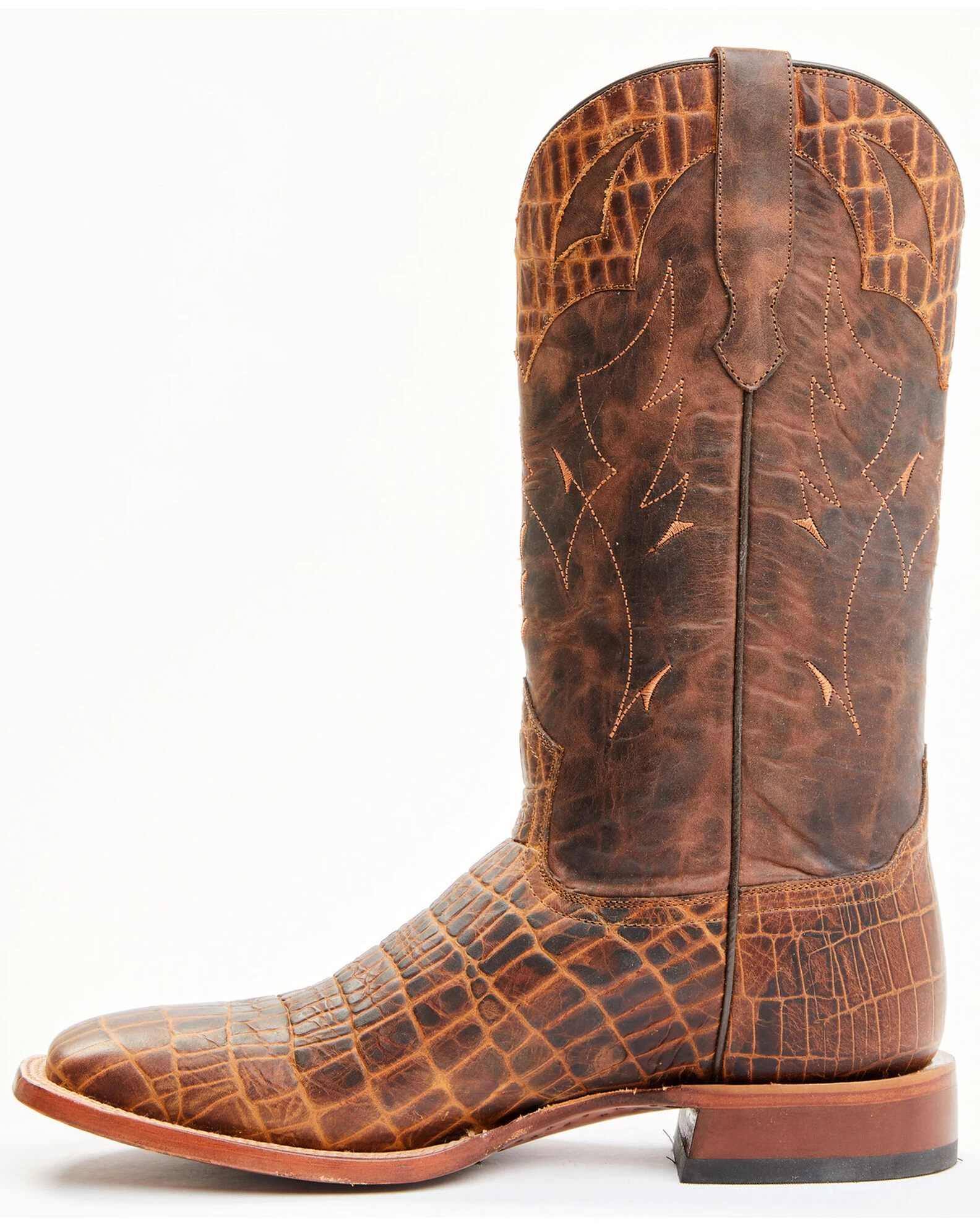 Moonshine Spirit Men's Tully Croc Print Western Boots - Broad Square Toe 3 Moonshine Spirit Men's Tully Croc Print Western Boots - Broad Square Toe - Image 3