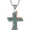 Montana Silversmiths Men's Inner Light Turquoise Cross Necklace