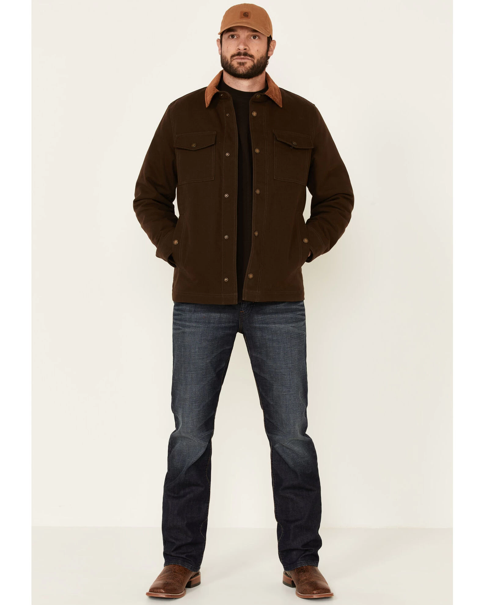 Pendleton Men's Solid Olive Canvas Snap-Down Shirt Jacket 2 Pendleton Men's Solid Olive Canvas Snap-Down Shirt Jacket - Image 2