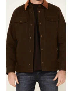 Pendleton Men's Solid Olive Canvas Snap-Down Shirt Jacket 7 Pendleton Men's Solid Olive Canvas Snap-Down Shirt Jacket -Cowboy Pradise 2000344100 924 P3