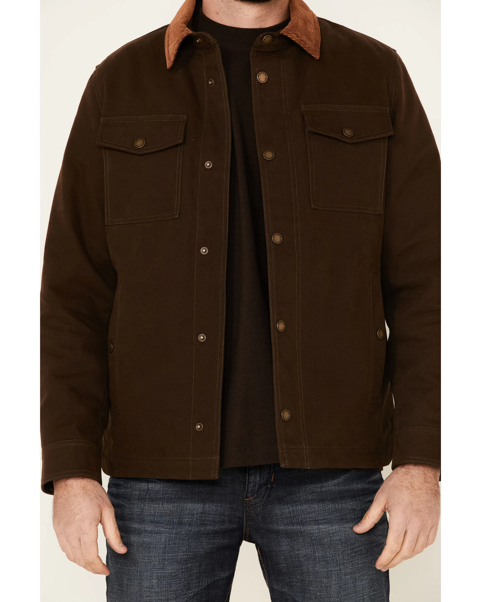 Pendleton Men's Solid Olive Canvas Snap-Down Shirt Jacket 3 Pendleton Men's Solid Olive Canvas Snap-Down Shirt Jacket - Image 3