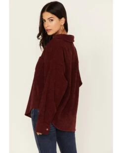 Wishlist Women's Solid Corduroy Oversized Long Sleeve Button Down Shirt  -Cowboy Pradise 2000344149 640 P4