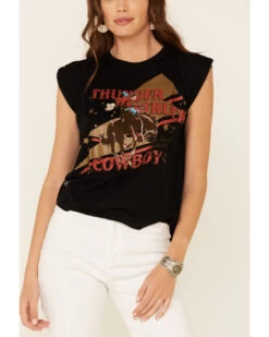 Rodeo Quincy Women's Thunderstruck Cowboy Graphic Short Sleeve Tee  -Cowboy Pradise 2000344698 001 P3