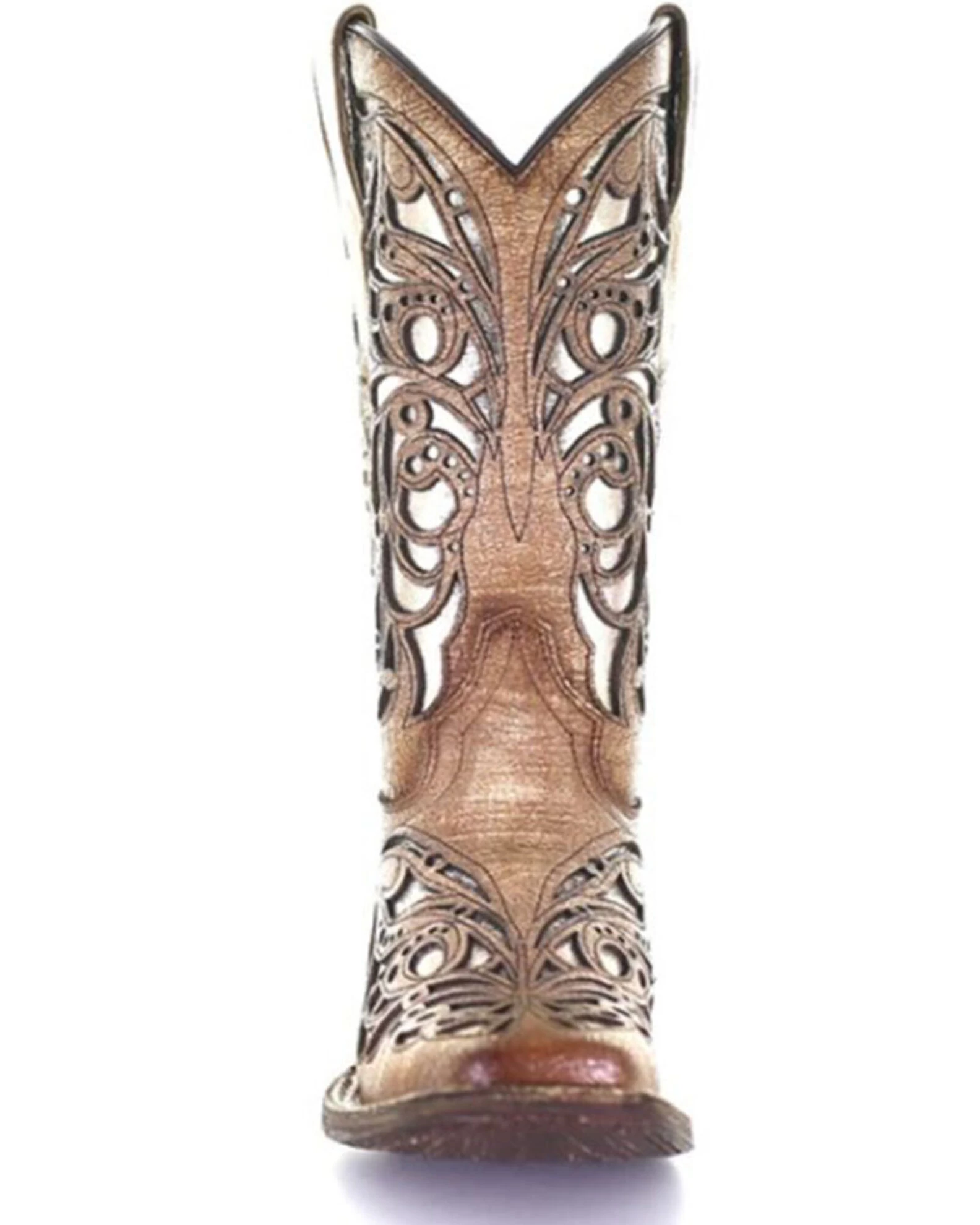 Corral Girls' Shiny Inlay Western Boots - Square Toe 4 Corral Girls' Shiny Inlay Western Boots - Square Toe - Image 4