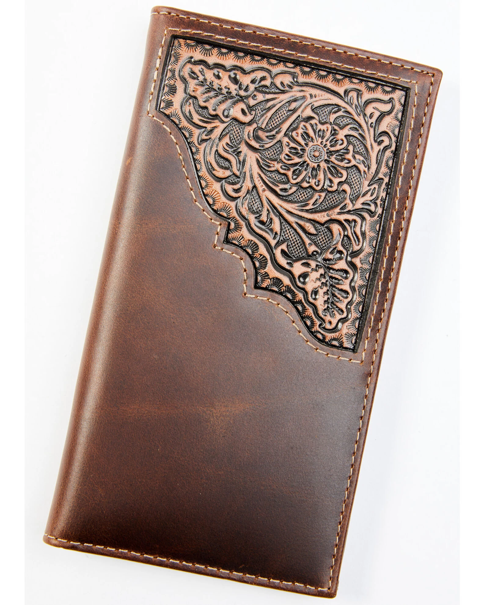 Cody James Men's Brown Rodeo Tooled Leather Wallet 1 Cody James Men's Brown Rodeo Tooled Leather Wallet