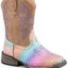 Roper Toddler Girls' Rainbow Glitter Western Boots - Square Toe