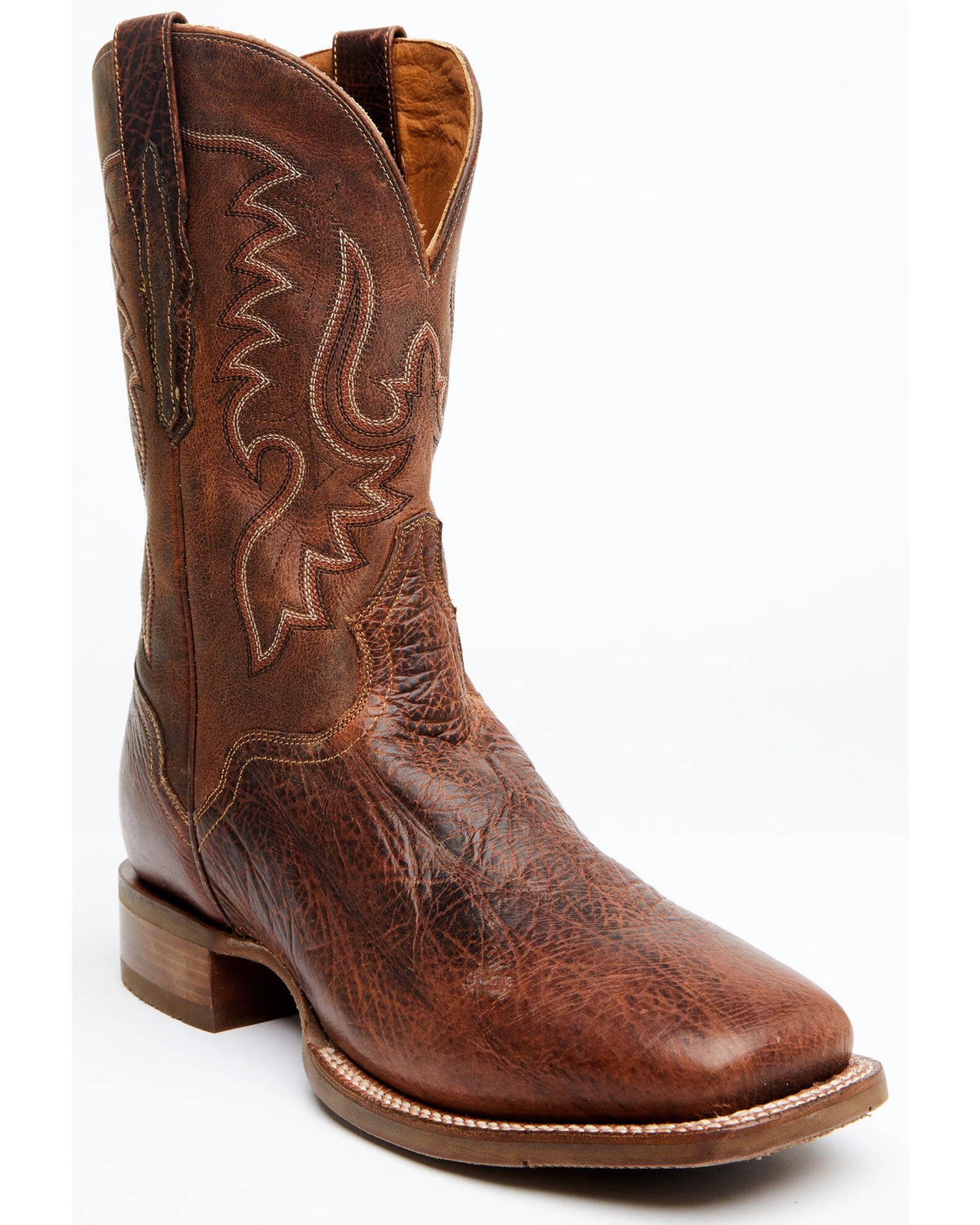 El Dorado Men's Rust Bison Western Boots - Broad Square Toe 1 El Dorado Men's Rust Bison Western Boots - Broad Square Toe