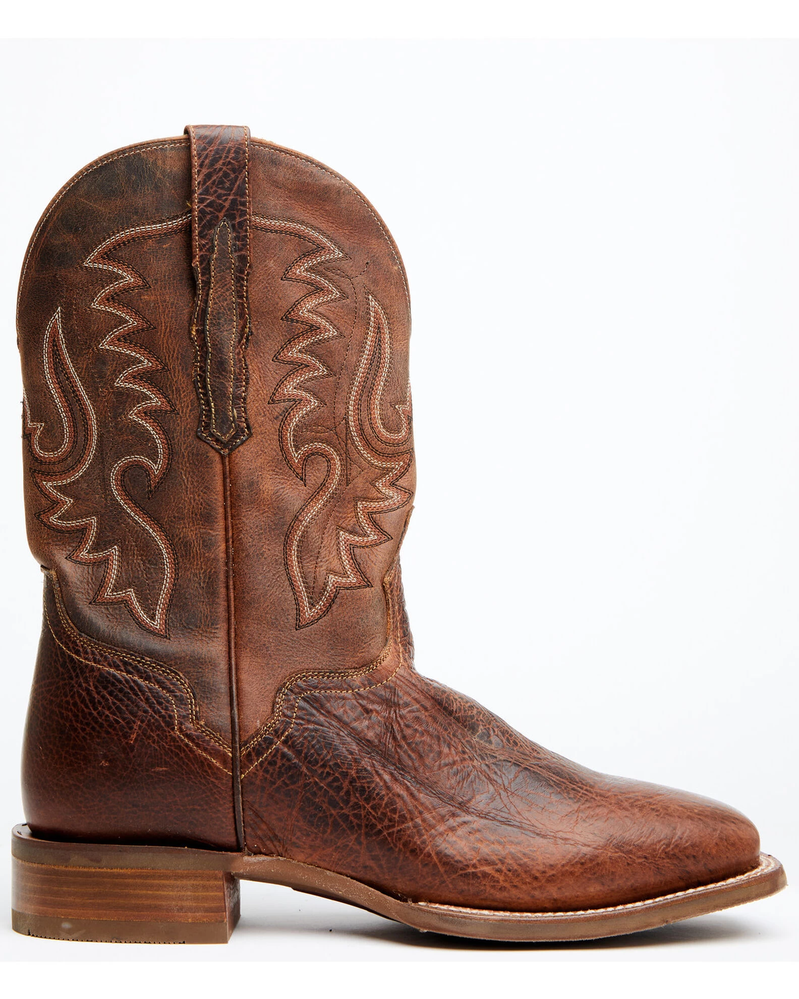 El Dorado Men's Rust Bison Western Boots - Broad Square Toe 2 El Dorado Men's Rust Bison Western Boots - Broad Square Toe - Image 2