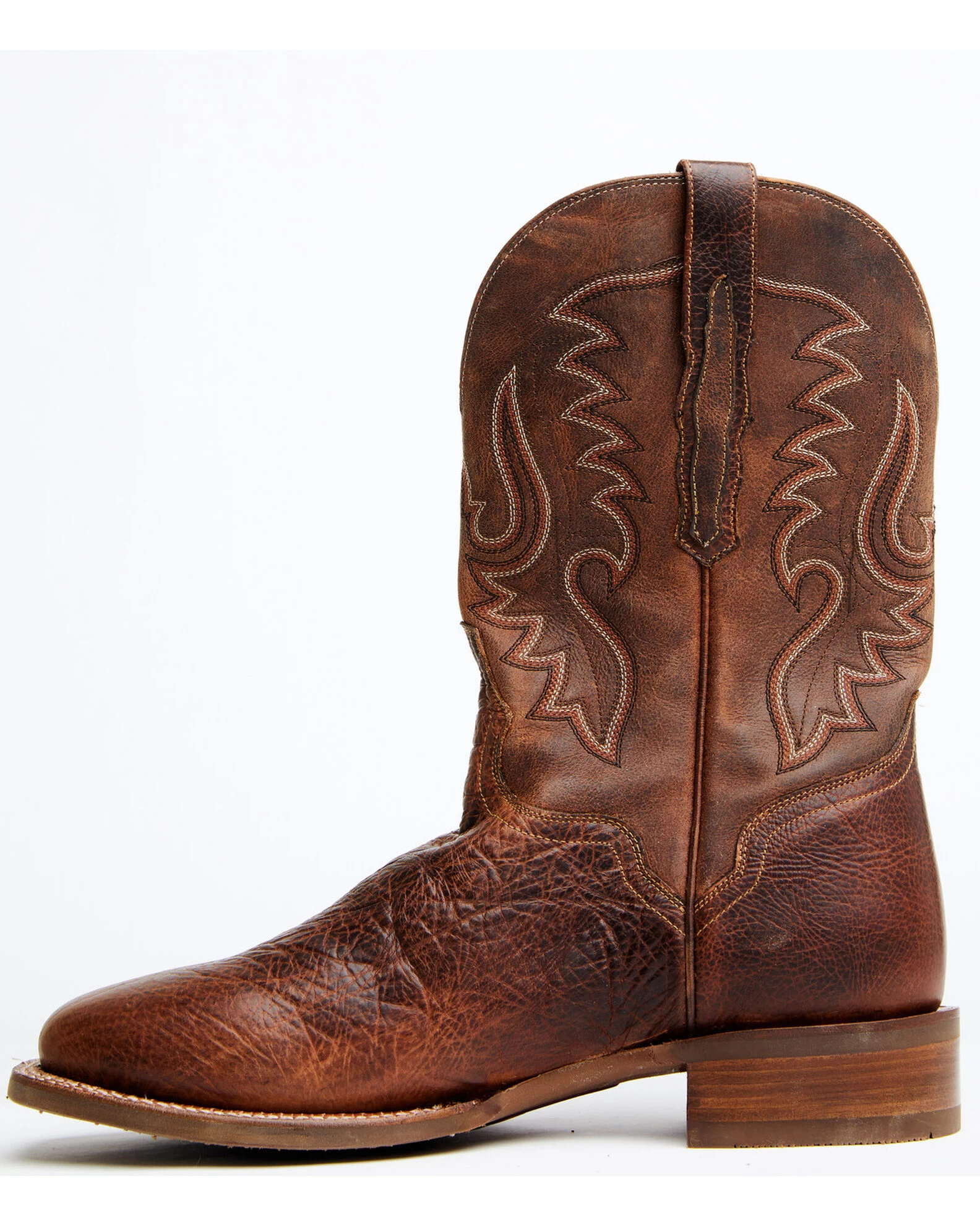 El Dorado Men's Rust Bison Western Boots - Broad Square Toe 3 El Dorado Men's Rust Bison Western Boots - Broad Square Toe - Image 3