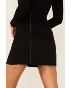 Shyanne Women's Black Embroidered Faux Suede Mini Skirt 6 Shyanne Women's Black Embroidered Faux Suede Mini Skirt -Cowboy Pradise 2000351352 001 P3