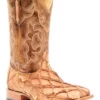 Cody James Men's Caramel Matte Pirarucu Exotic Western Boots - Broad Square Toe 