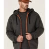 Hawx Men's Charcoal Sherpa-Lined Zip-Front Hooded Work Jacket 