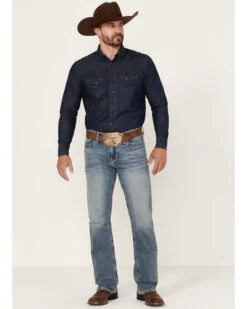 Cinch Men's Ian Medium Stonewash Performance Stretch Slim Bootcut Jeans 