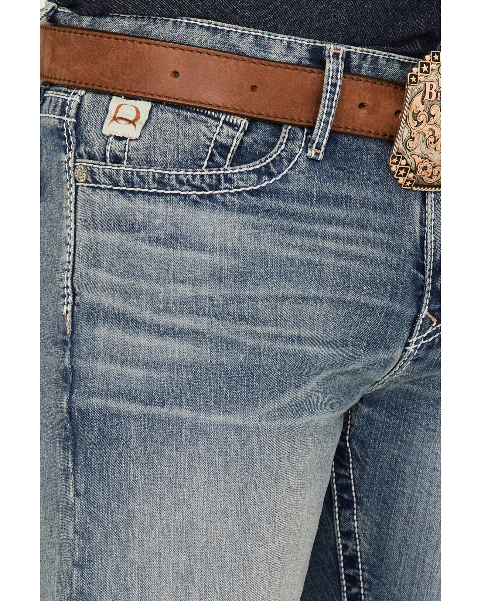 Cinch Men's Ian Medium Stonewash Performance Stretch Slim Bootcut Jeans 2 Cinch Men's Ian Medium Stonewash Performance Stretch Slim Bootcut Jeans - Image 2