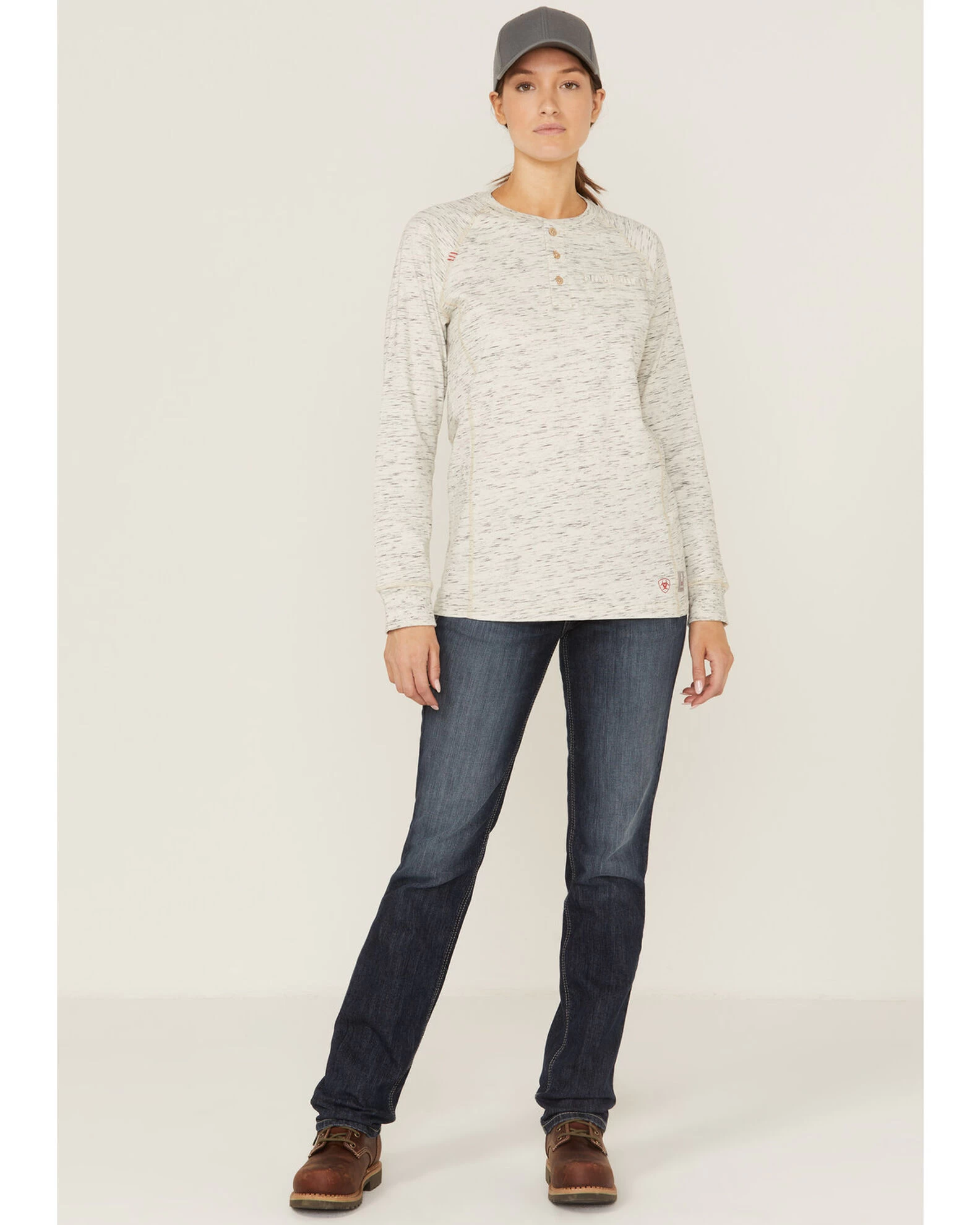 Ariat Women's FR Air Henley Long Sleeve Work Pocket Shirt 2 Ariat Women's FR Air Henley Long Sleeve Work Pocket Shirt - Image 2