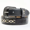Cody James Men's Black Southwestern Center Inlay Western Belt