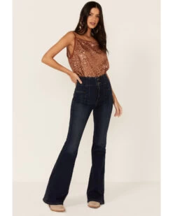 Free People Women's Shimmer & Shine Sequins Bodysuit -Cowboy Pradise 2000357151 662 P4
