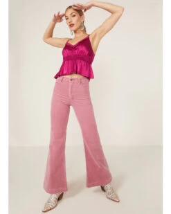 Shyanne Women's Fuchsia Satin Smocked Empire Cami -Cowboy Pradise 2000358473 550 P4