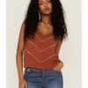 Shyanne Women's Rust Embroidered Southwestern Cami