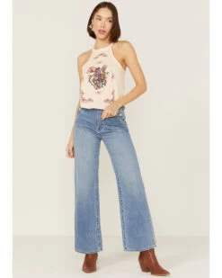 Shyanne Women's Vaquera Floral Graphic Halter Top -Cowboy Pradise 2000358582 681 P4