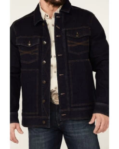 Blue Ranchwear Men's Button-Down Dark Denim Trucker Jacket  -Cowboy Pradise 2000358857 401 P4