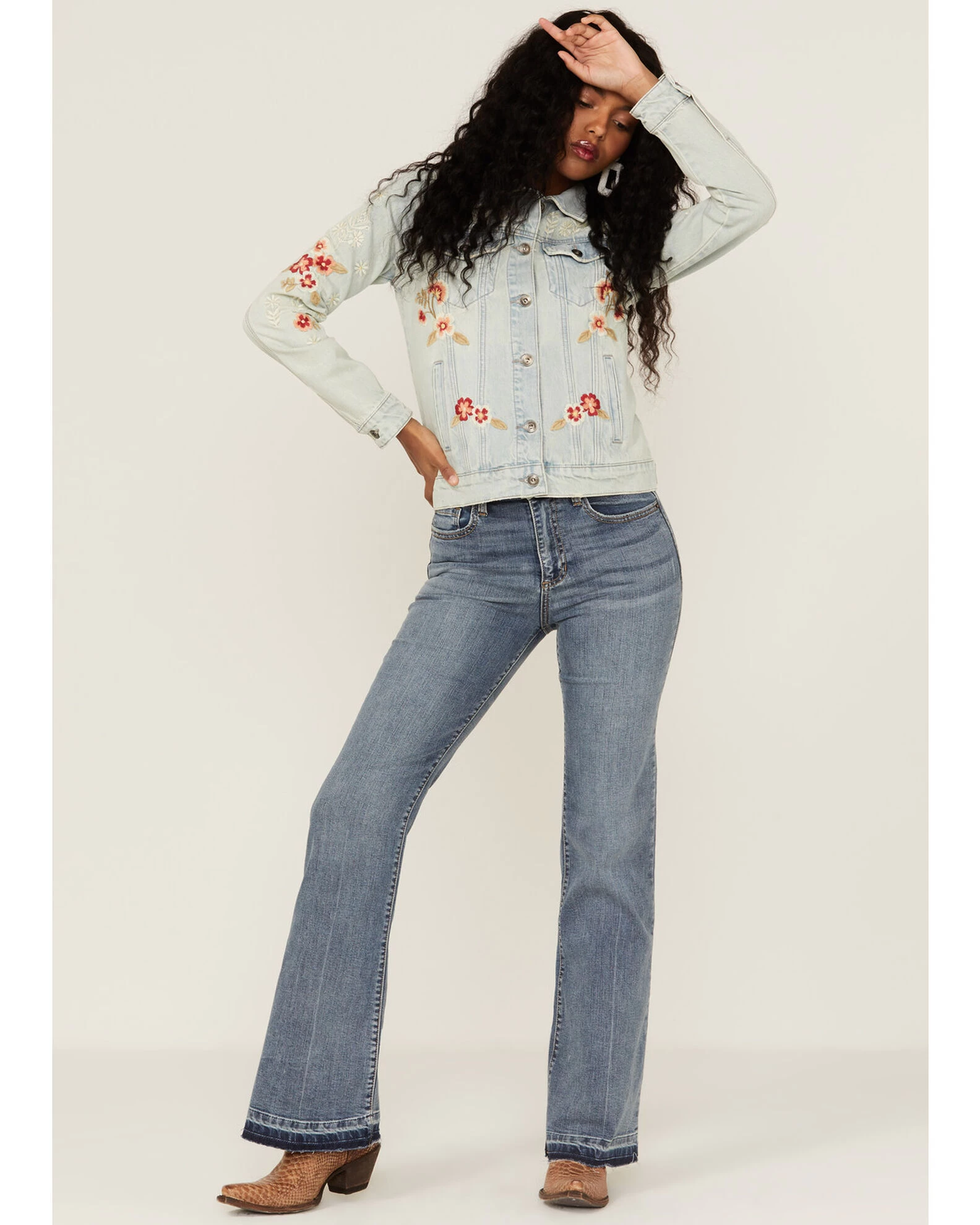 Stetson Women's Embroidered Floral Denim Jacket 2 Stetson Women's Embroidered Floral Denim Jacket - Image 2