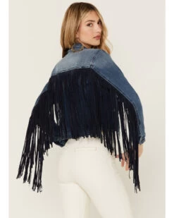 Idyllwind Women's Bisbee Wash Studs Fringe Denim Trucker Jacket 6 Idyllwind Women's Bisbee Wash Studs Fringe Denim Trucker Jacket -Cowboy Pradise 2000358947 416 P3