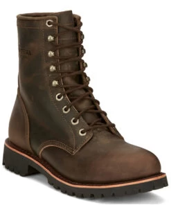 Chippewa Men's Wood Classic 2.0 8" Lace-Up Soft Work Boots - Round Toe