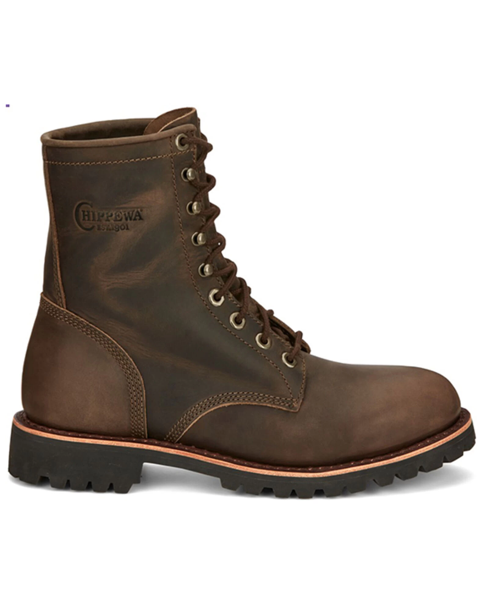 Chippewa Men's Wood Classic 2.0 8" Lace-Up Soft Work Boots - Round Toe 2 Chippewa Men's Wood Classic 2.0 8" Lace-Up Soft Work Boots - Round Toe - Image 2