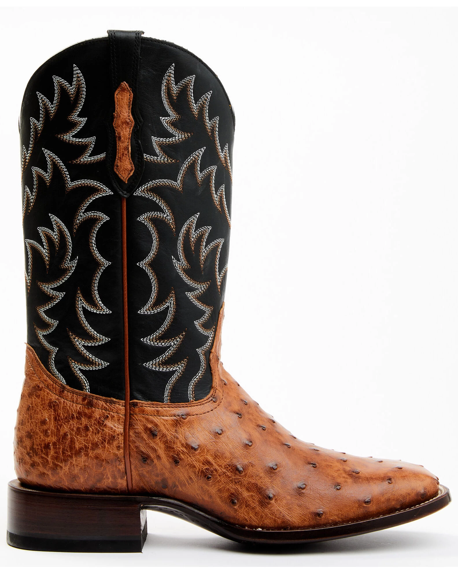 Cody James Men's Full Quill Cognac Ostrich Exotic Western Boots - Broad Square Toe 2 Cody James Men's Full Quill Cognac Ostrich Exotic Western Boots - Broad Square Toe - Image 2