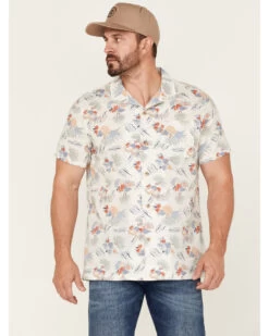 Pendleton Men's Hula Girl Tropical Print Short Sleeve Button-Down Western Shirt 