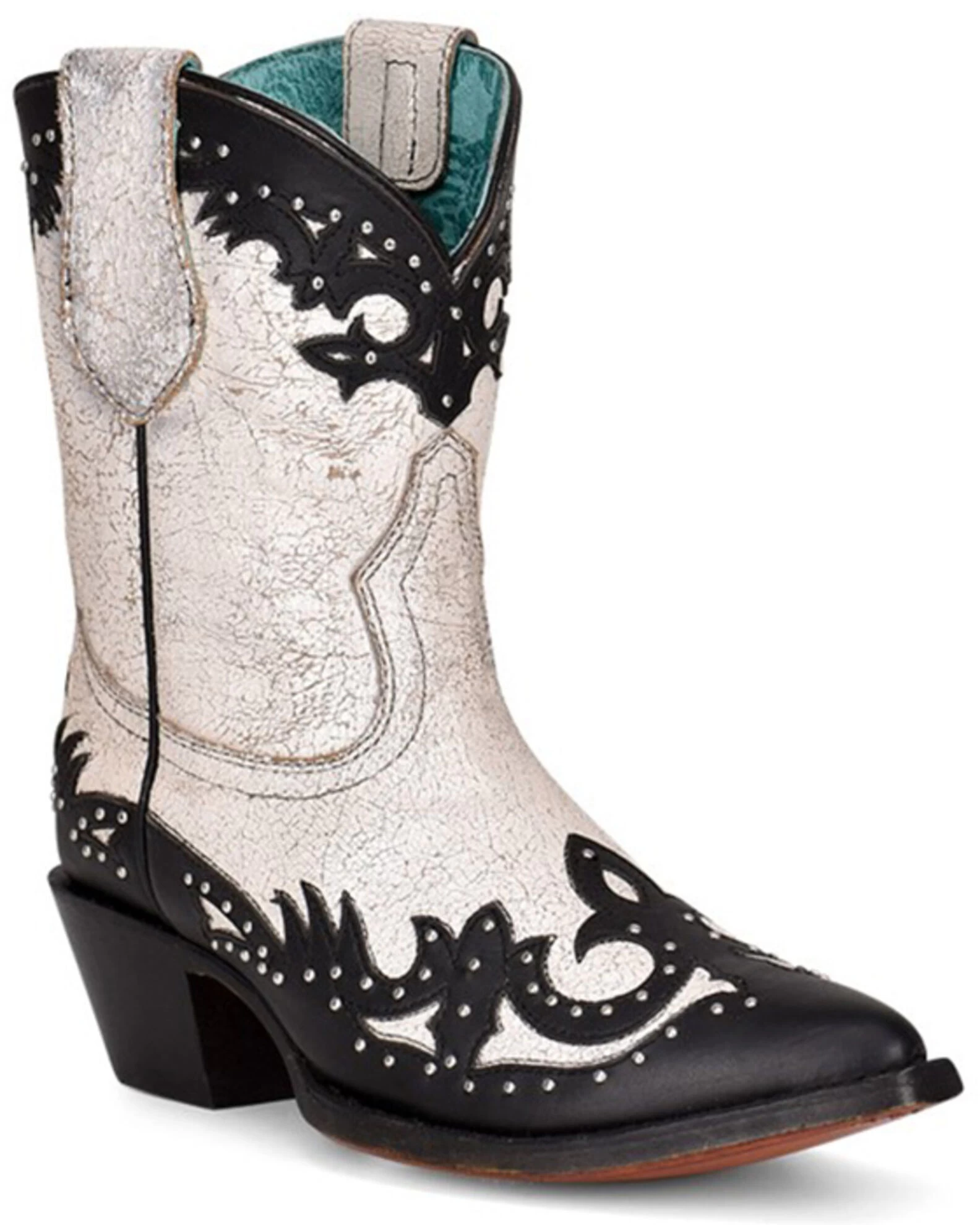 Corral Women's Black Overlay & Studs Western Boots - Pointed Toe 1 Corral Women's Black Overlay & Studs Western Boots - Pointed Toe