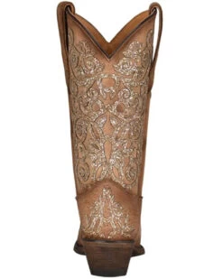 Corral Girls' Glitter Embroidery Leather Western Boot - Snip Toe -Cowboy Pradise 2000361090 280 P4