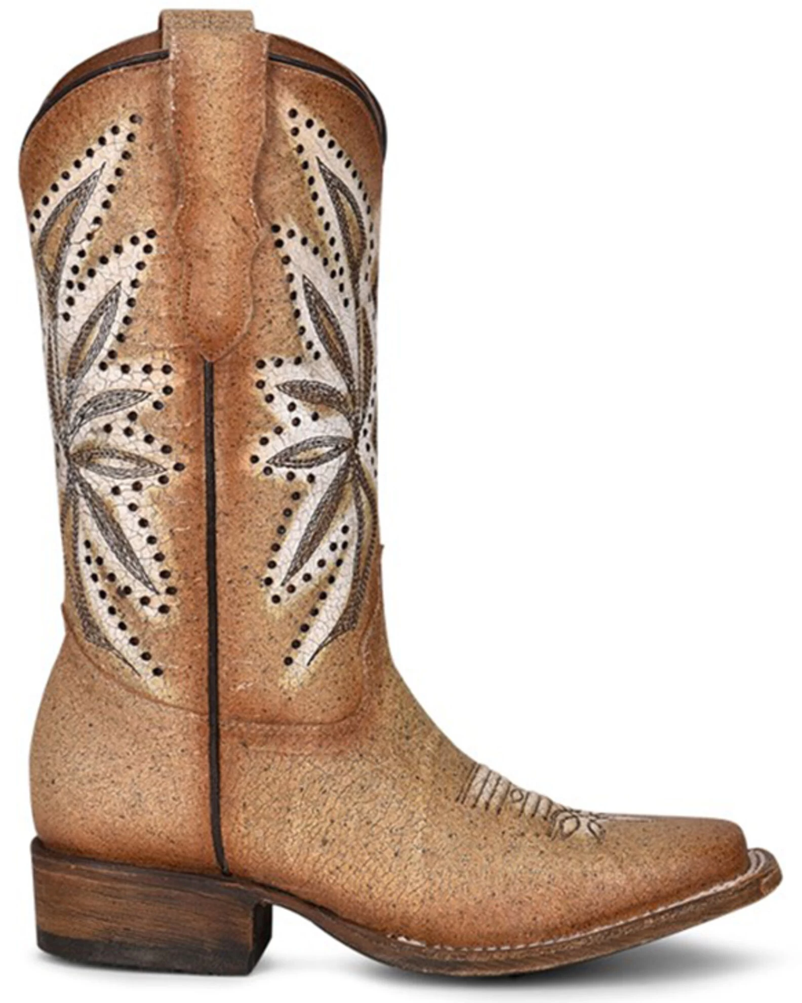 Corral Girls' Straw Embroidery Western Boots - Square Toe 2 Corral Girls' Straw Embroidery Western Boots - Square Toe - Image 2