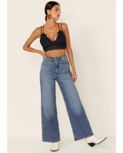 Wishlist Women's Strappy Lace Applique Scallop Lace Bralette  -Cowboy Pradise 2000361455 410 P4