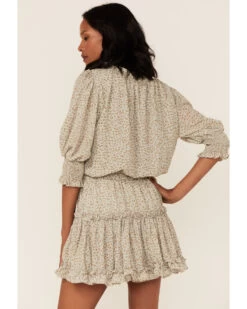 Saints & Hearts Women's Animal Print Smocked Waist Dress  -Cowboy Pradise 2000361649 343 P3