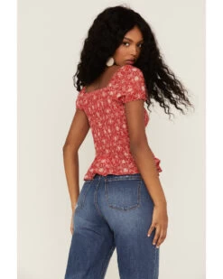 Cowgirl Hardware Women's Bandana Print Smocked Peasant Top -Cowboy Pradise 2000362171 600 P4